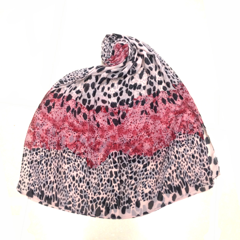 Ladies leopard piont chiffon scarf