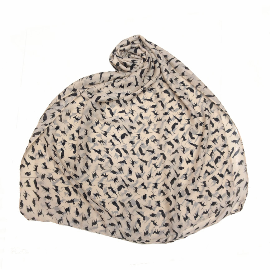 Animal chiffon scarf