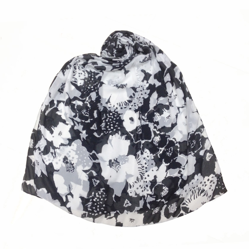 Flower print fashion ladies chiffon scarf