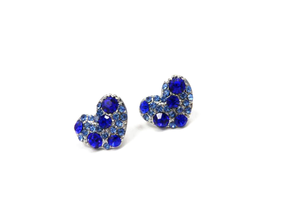 Conba Heart Eaaring with White and Royal Blue acrylic