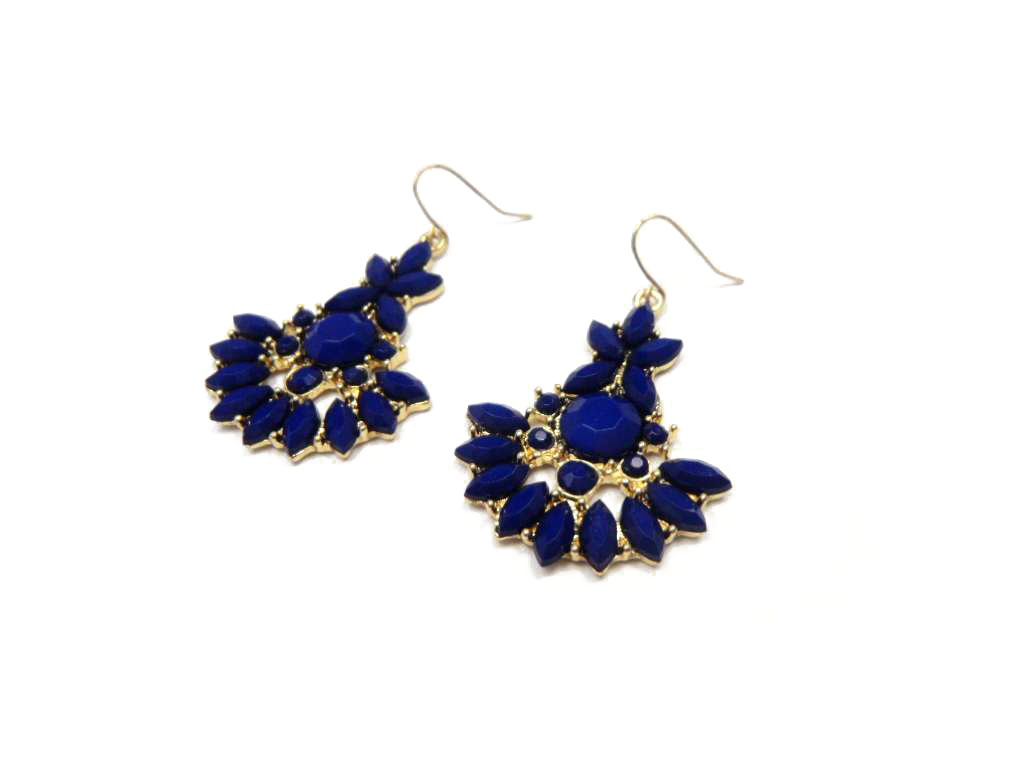 Conba Fashion  Earing with Royal Blue Crystal  Decoration