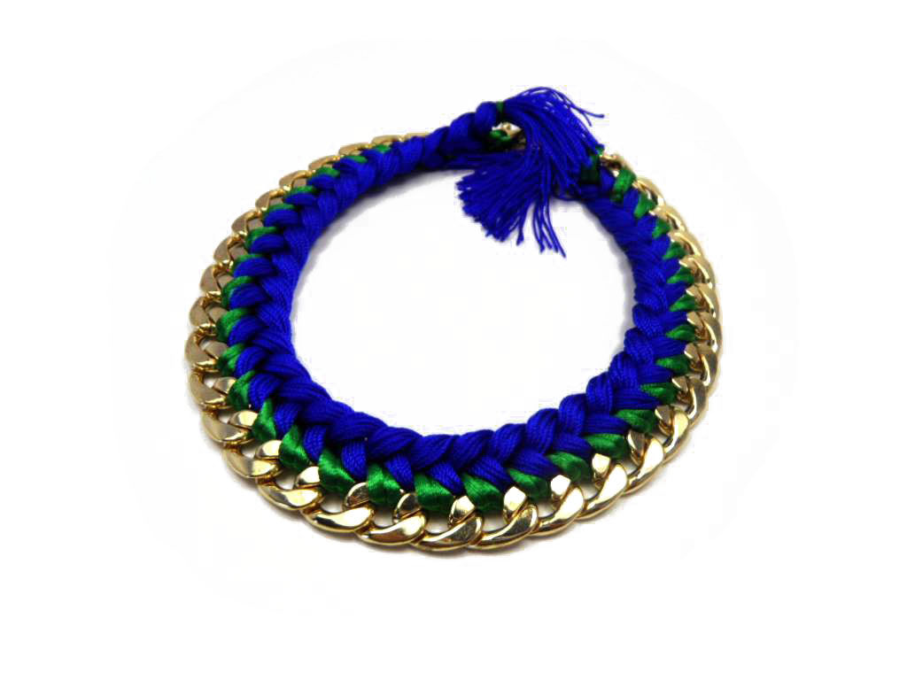 Fashionable hand making necklace, made of iron and polyester