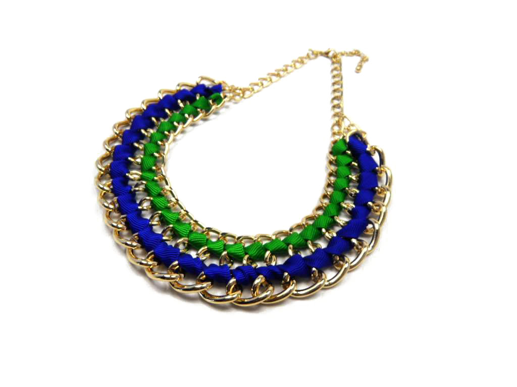 Fashionable hand making necklace made of iron and polyester