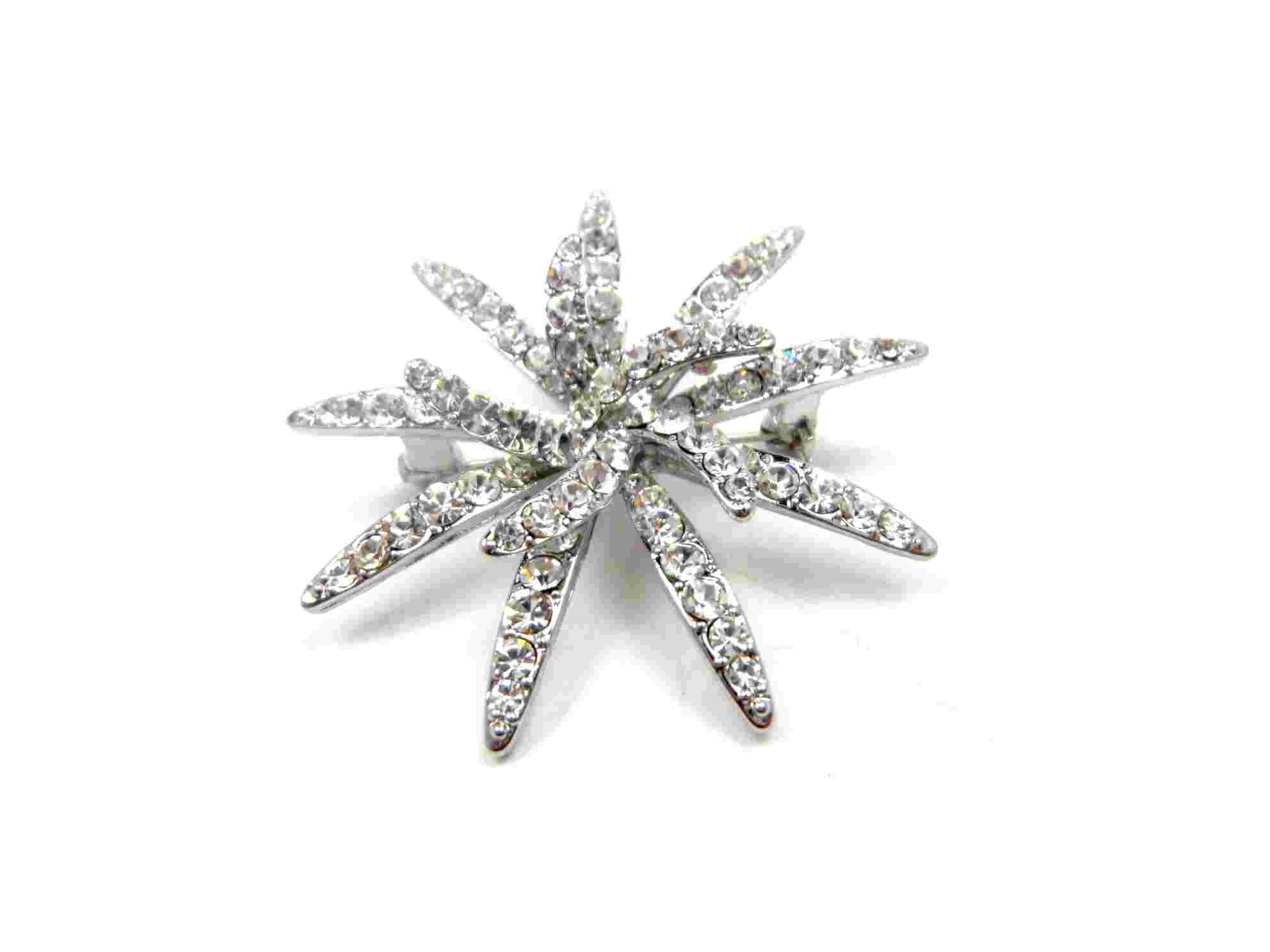 Fashionable brooch, made of zinc alloy, glass, available in various designs 