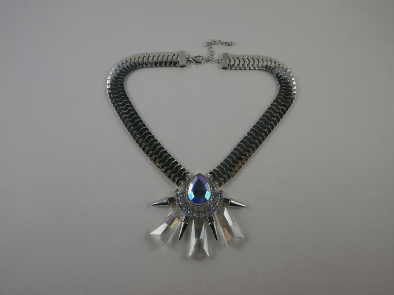 Fashion zinc alloy crystal necklace jewelry for women