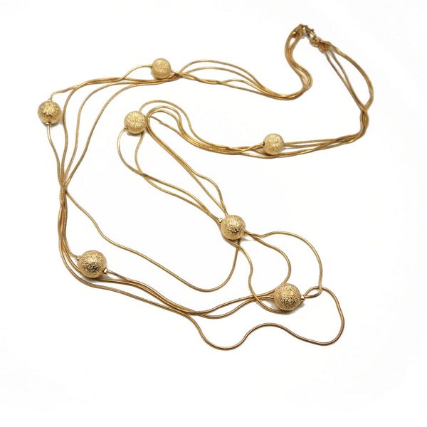 Fashion gold bead charm necklace jewelry for girls and women